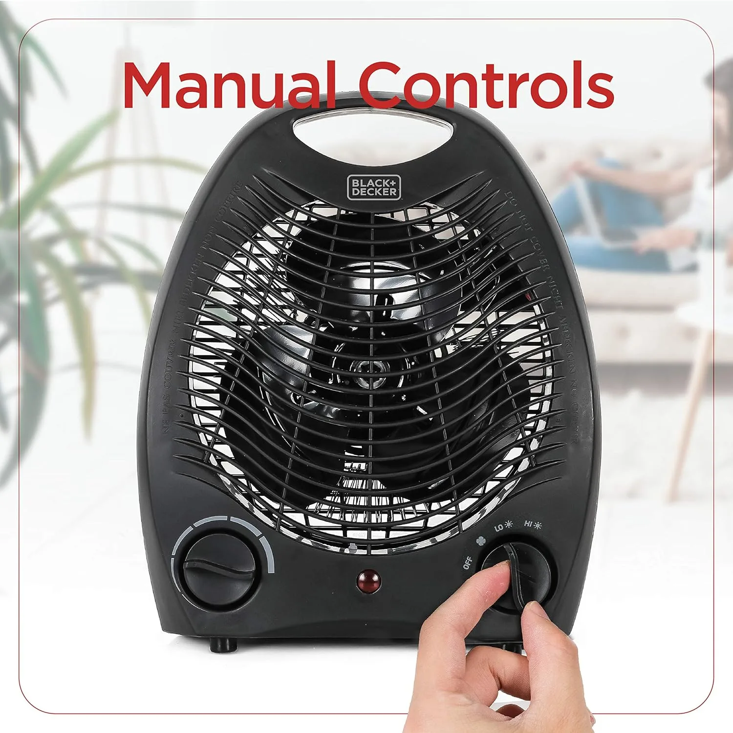 BLACK+DECKER Lightweight Space Heater for Indoor Use, 1500W Infrared Heater with Overheat Protection Black Heater