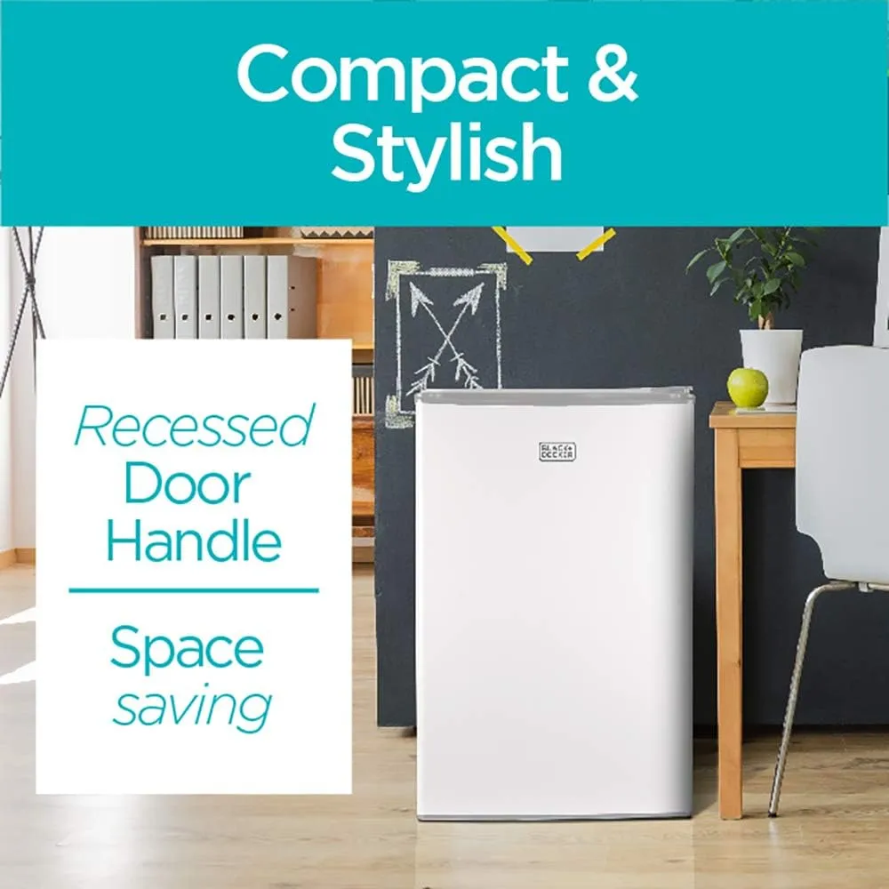 BLACK+DECKER Compact Refrigerator Energy Star Single Door Mini Fridge with Freezer