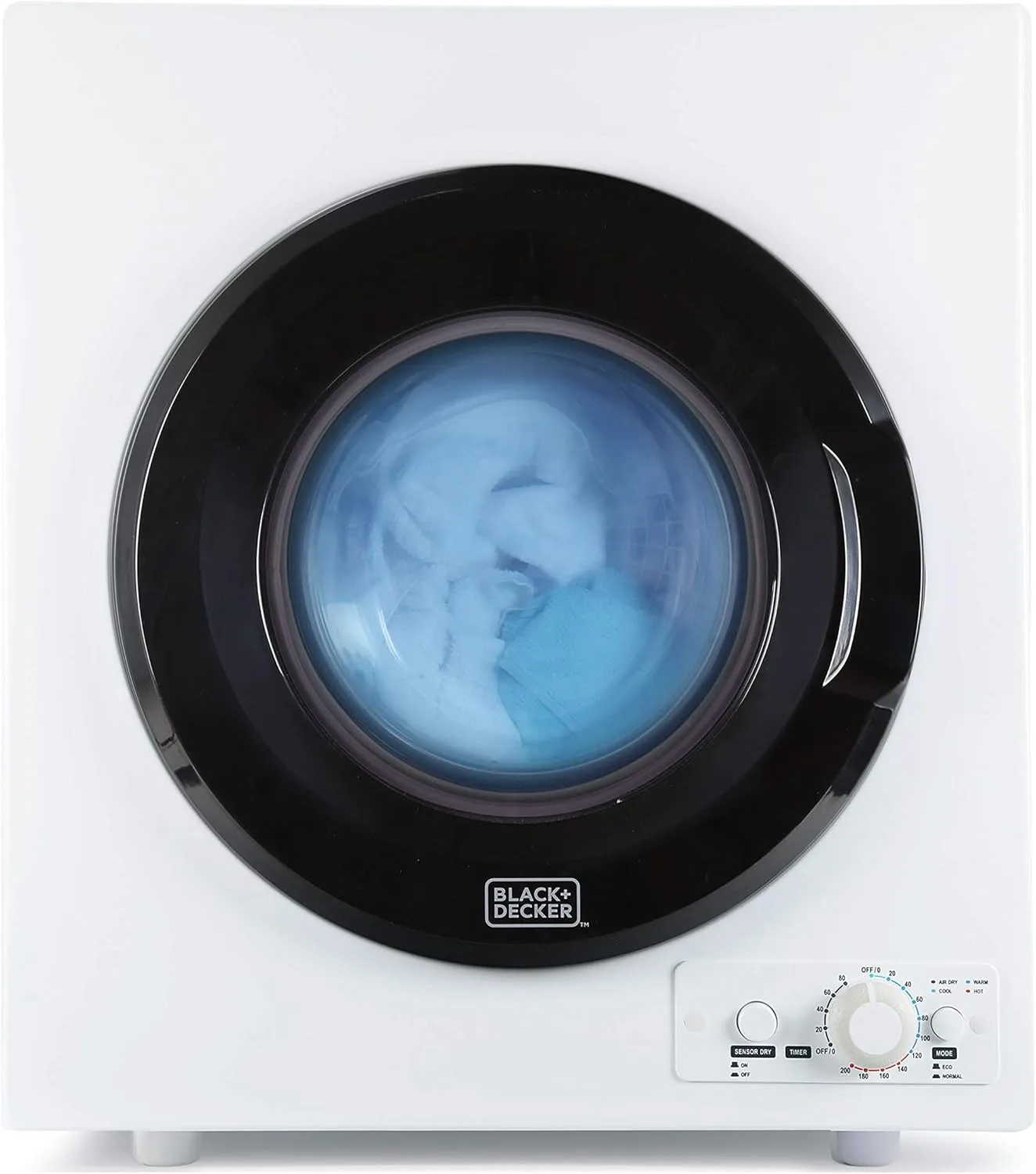 BLACK+DECKER Compact Portable Dryer (Front-Load, Stainless Steel Drum)