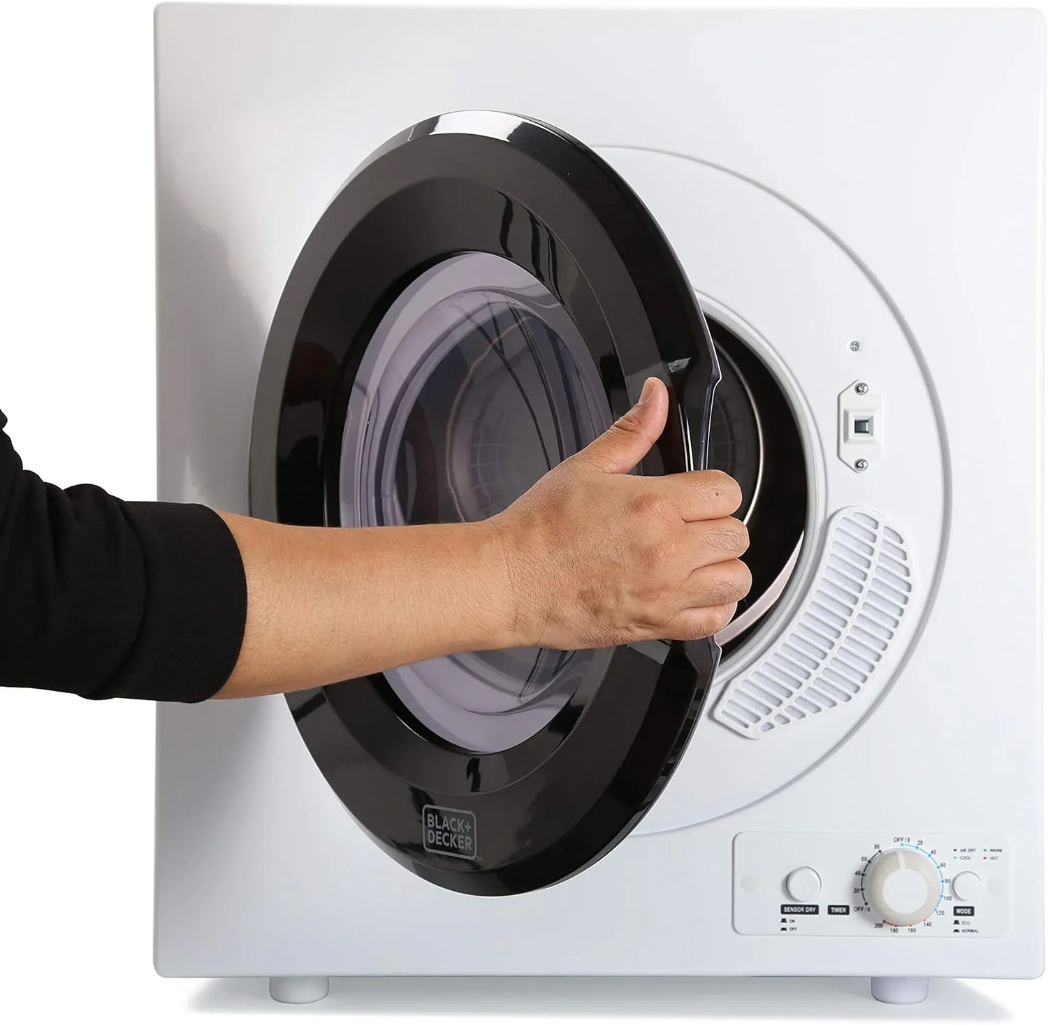 BLACK+DECKER Compact Portable Dryer (Front-Load, Stainless Steel Drum)