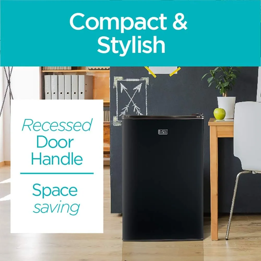 BLACK+DECKER Compact Refrigerator Energy Star Single Door Mini Fridge with Freezer