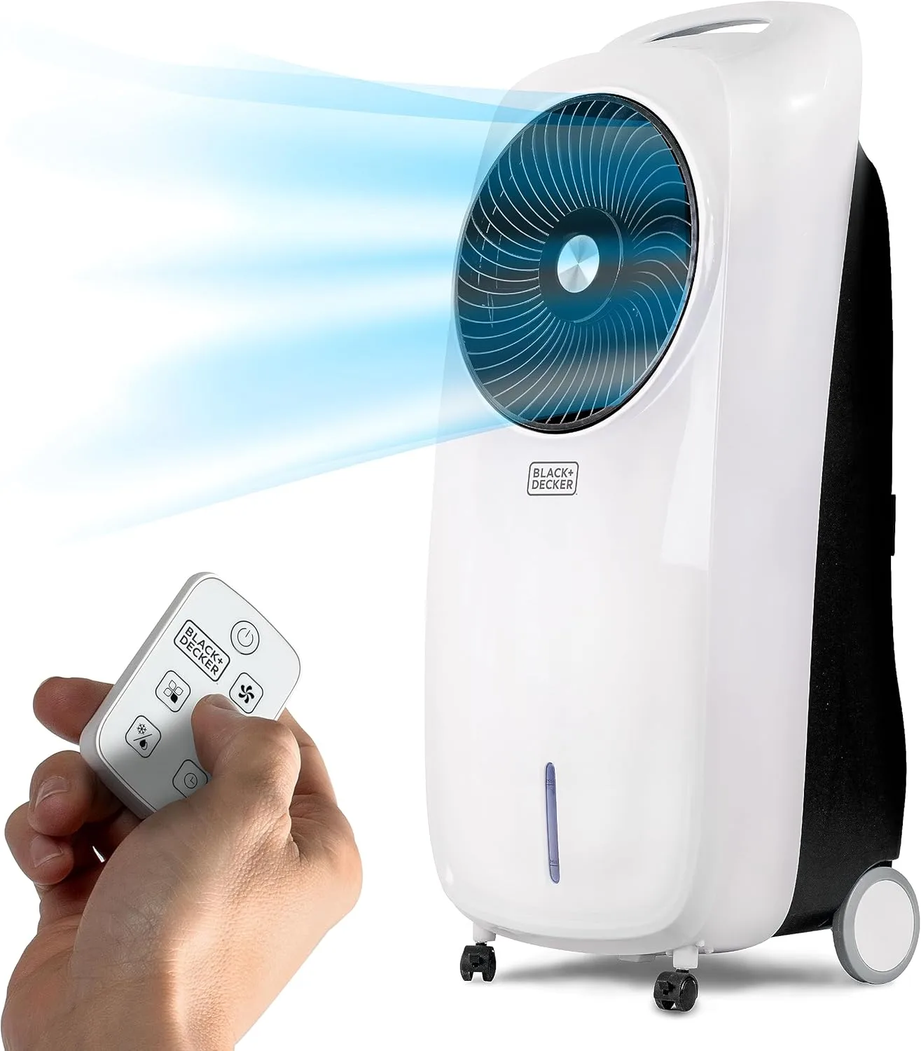 BLACK+DECKER Evaporative Air Cooler - Portable Air Conditioner Cooling Fan with LED Display, Remote Control