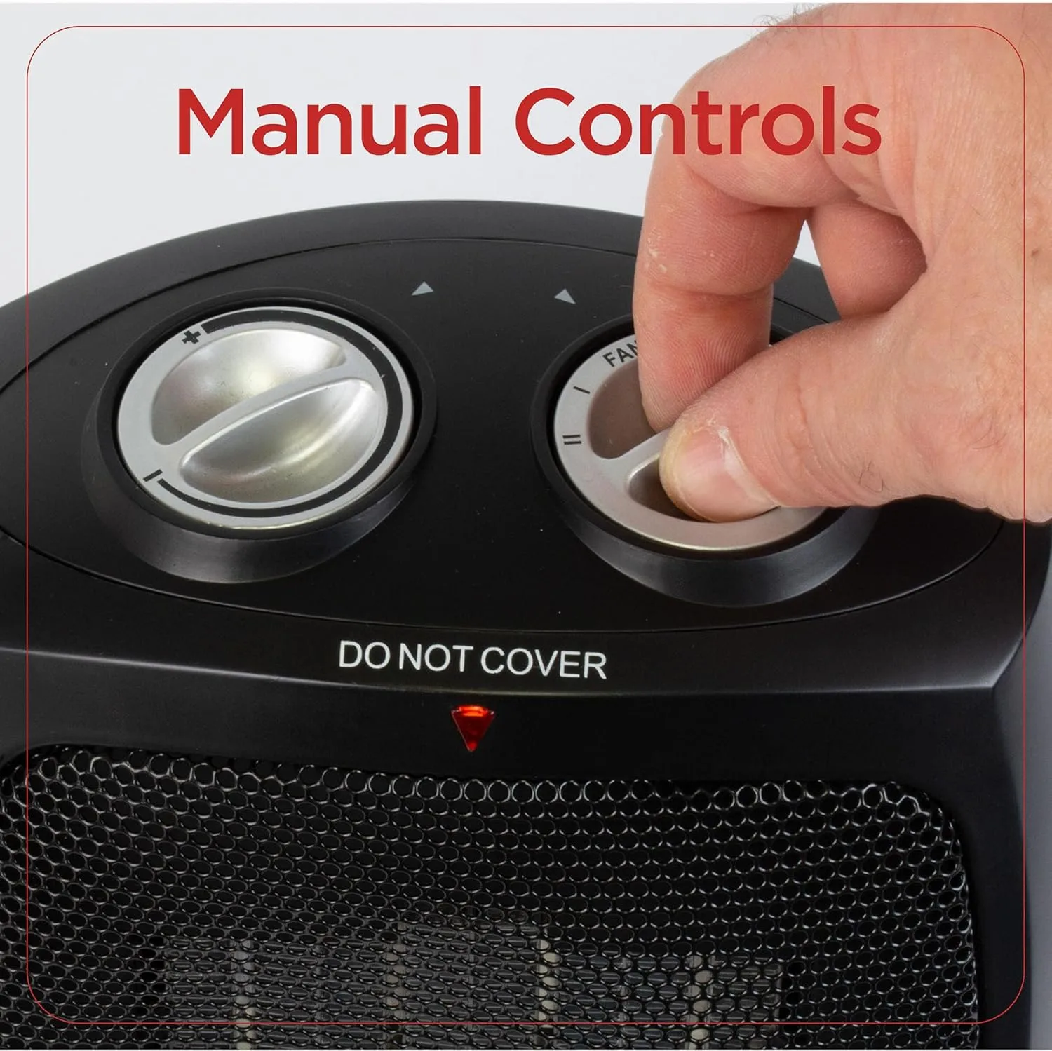 Black+Decker BHDC201 1,500-Watt Personal Ceramic Heater, 9-1/4inH x 7-5/16inW x 6-5/16inD, Black