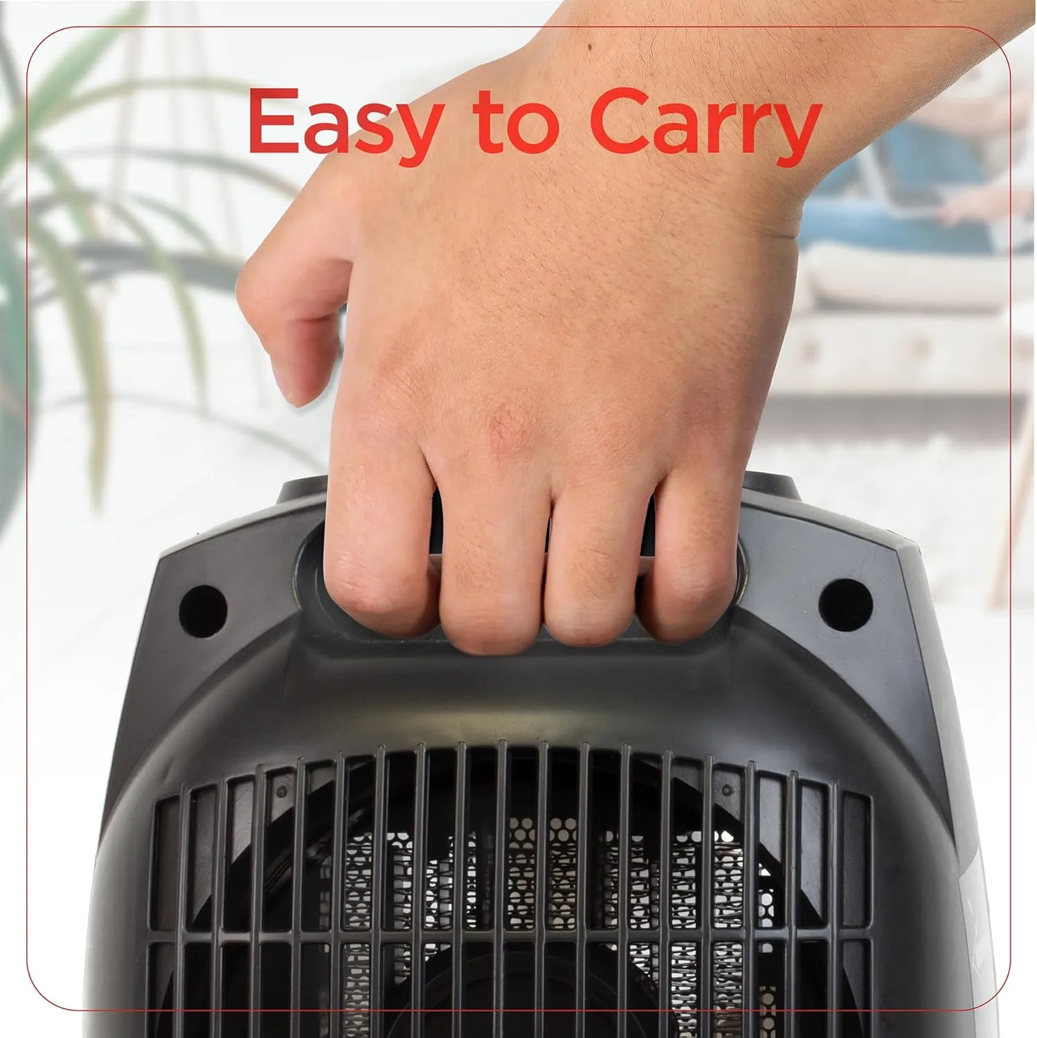 Black+Decker BHDC201 1,500-Watt Personal Ceramic Heater, 9-1/4inH x 7-5/16inW x 6-5/16inD, Black