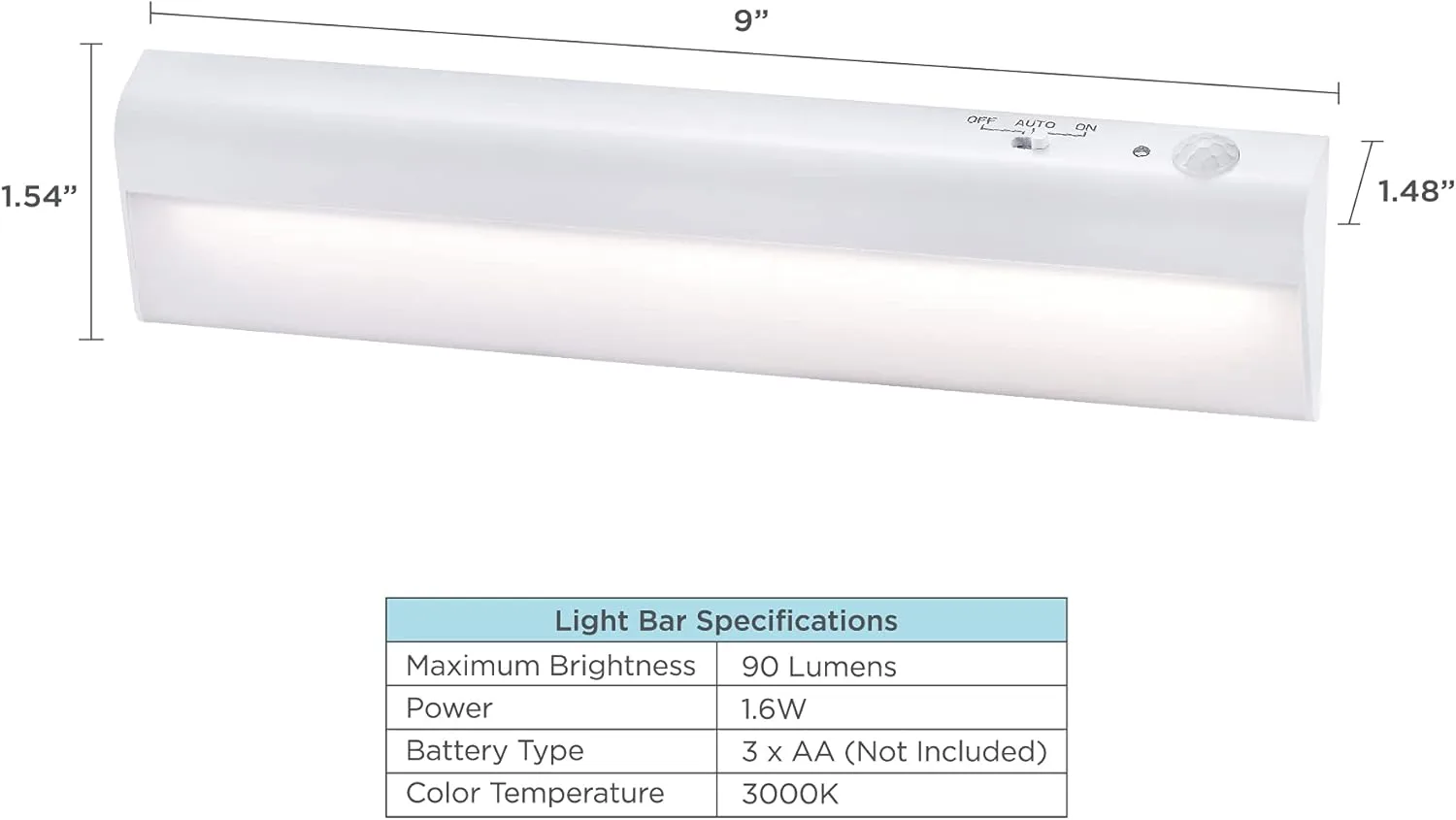 BLACK+DECKER PureOptics Battery Operated Under Cabinet LED Light Bar