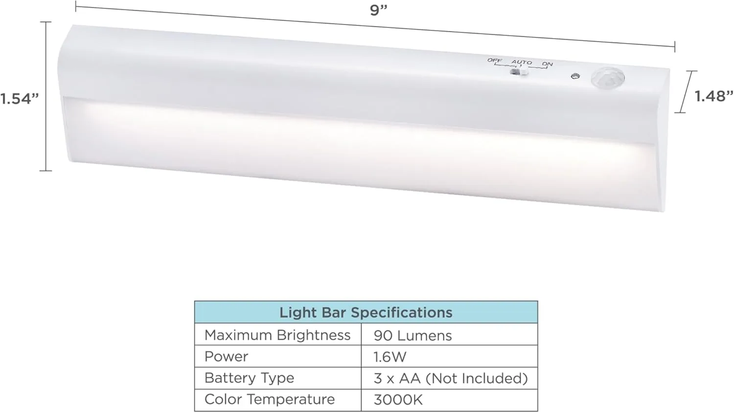 BLACK+DECKER PureOptics Battery Operated Under Cabinet LED Light Bar
