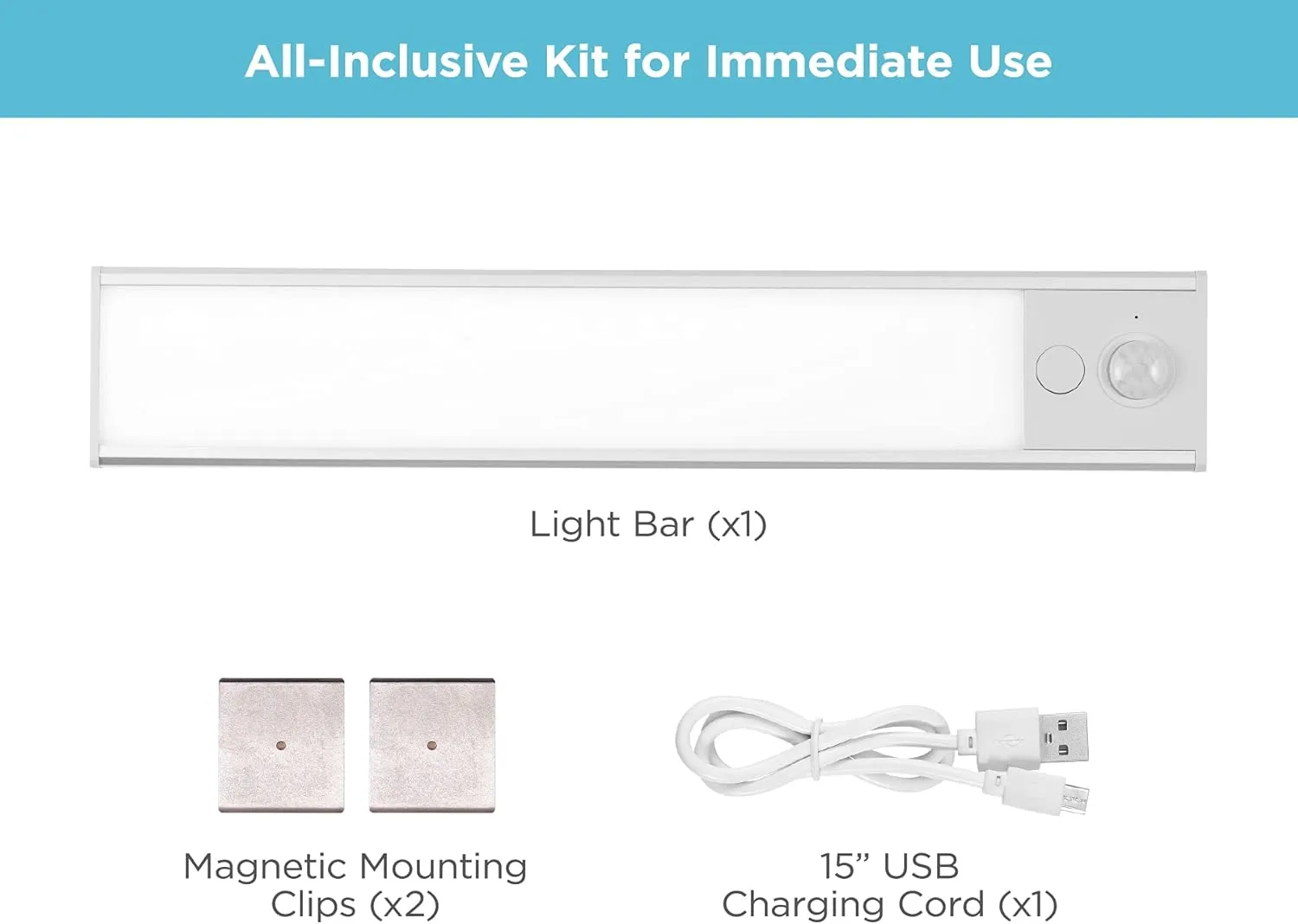 BLACK+DECKER Rechargeable Under Cabinet Light Bar, Motion Sensor, Warm White LED