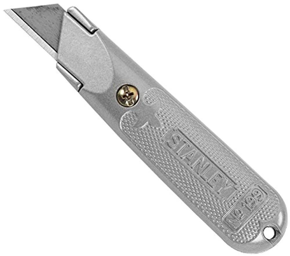 Black+Decker Classic 199 Fixed Blade Utility Knives, 5 1/2 in L, Carbon Steel, Gray