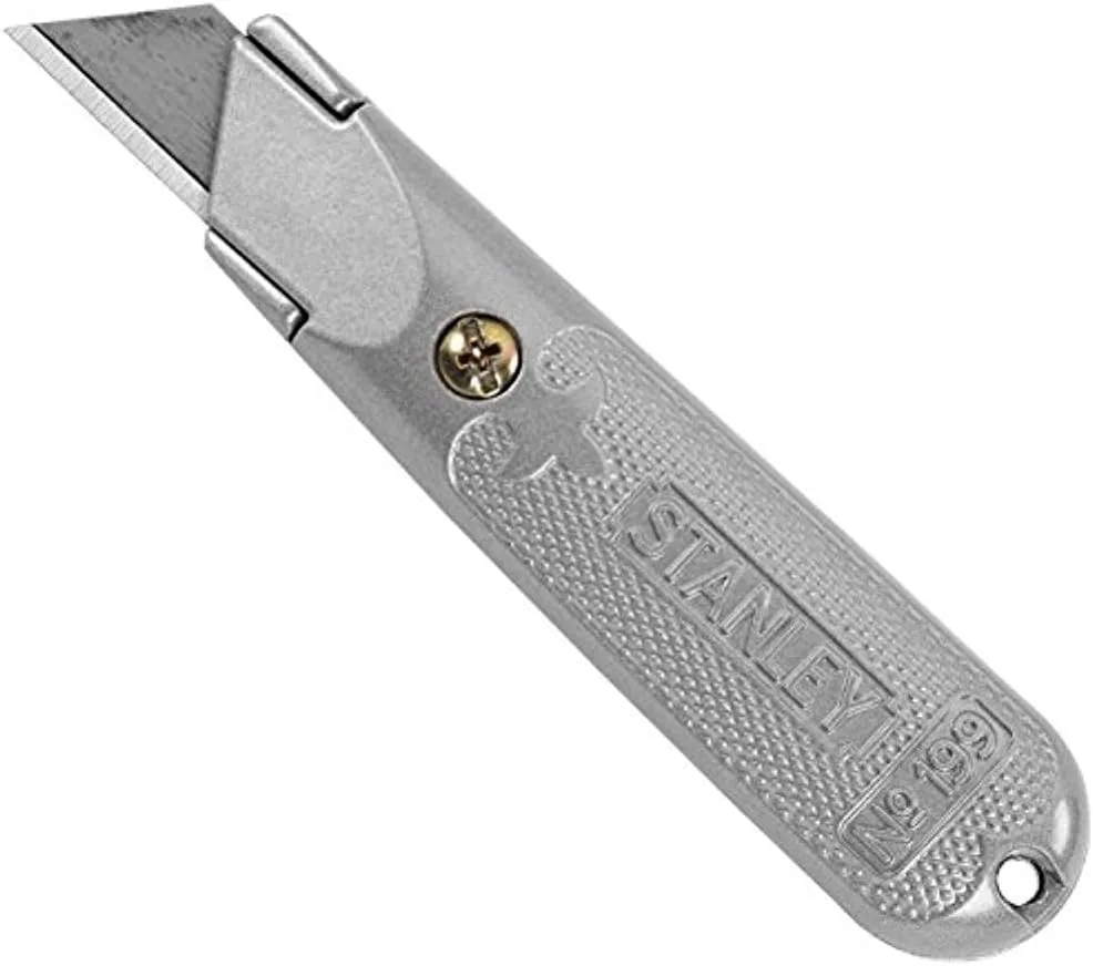 Black+Decker Classic 199 Fixed Blade Utility Knives, 5 1/2 in L, Carbon Steel, Gray