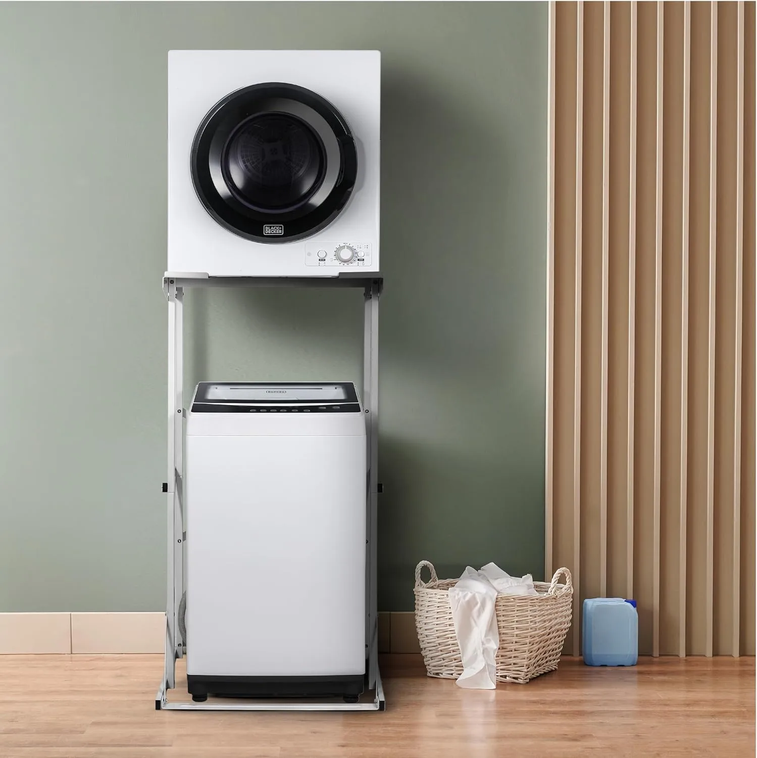 Black+Decker Washer Dryer Stacking Rack Stand, Compatible with Black and Decker Portable Washers and Dryers
