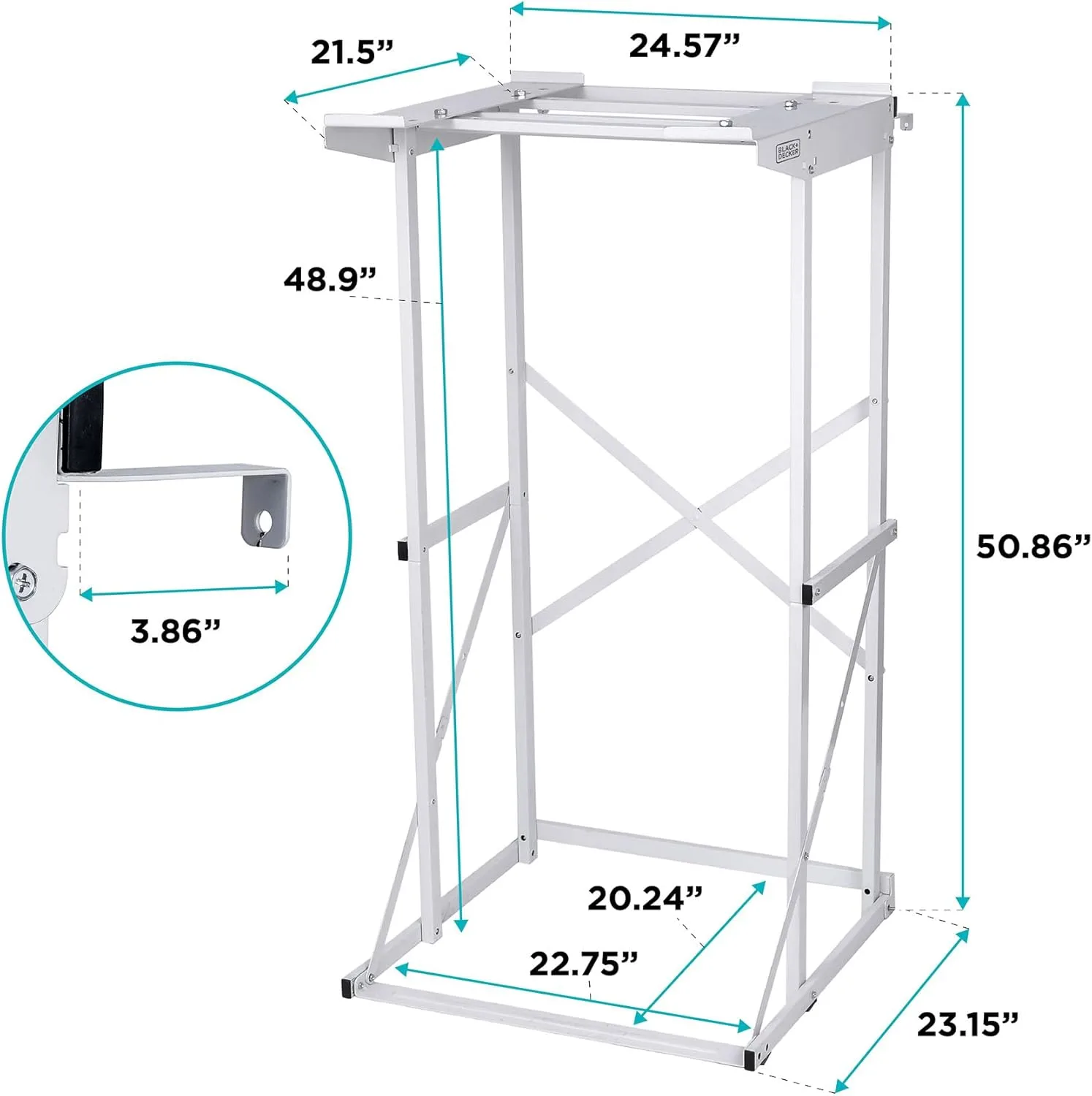 Black+Decker Washer Dryer Stacking Rack Stand, Compatible with Black and Decker Portable Washers and Dryers