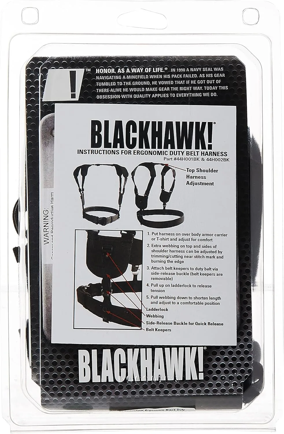 BLACKHAWK Ergonomic Black Duty Belt Harness
