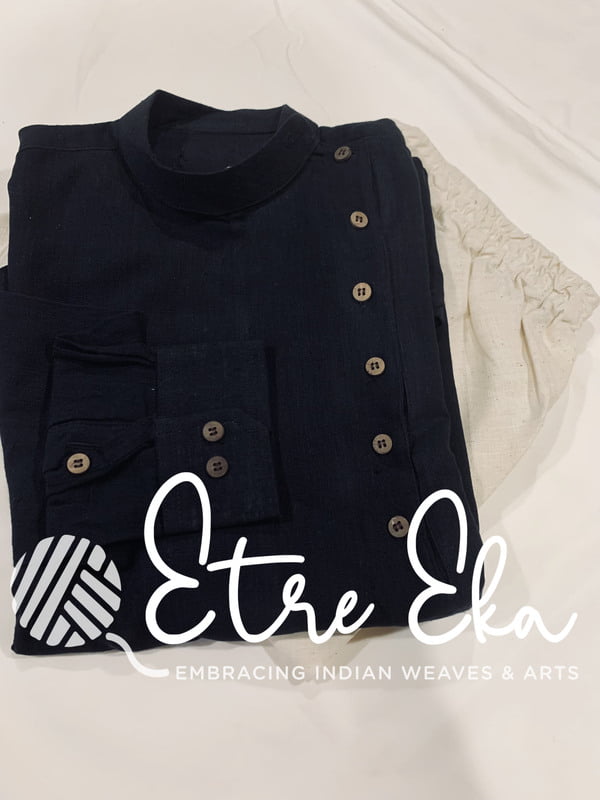 Boy's Kurta Set - Khadi Kurta Top and Bottom