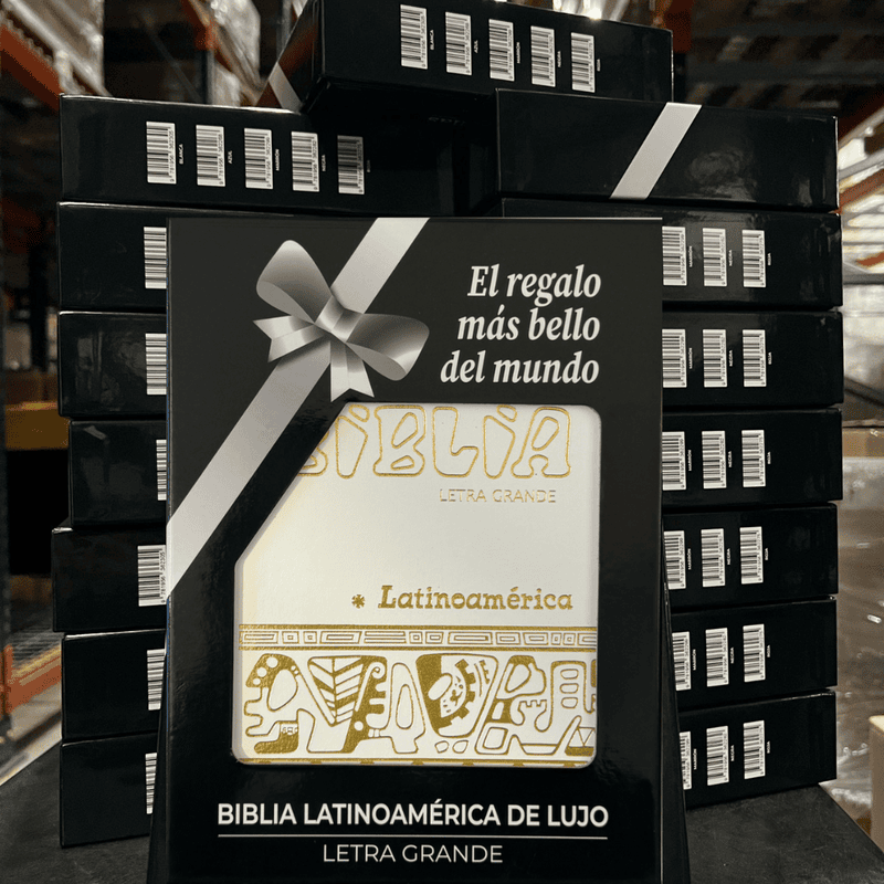La Biblia Latinoamérica de Lujo Blanca / Letra Grande / Imitación piel - Caja de 16 unidades