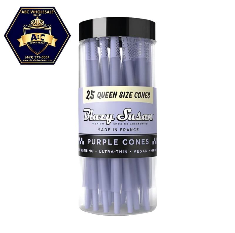 BLAZY SUSAN PURPLE QUEEN SIZE CONE 25CT JAR