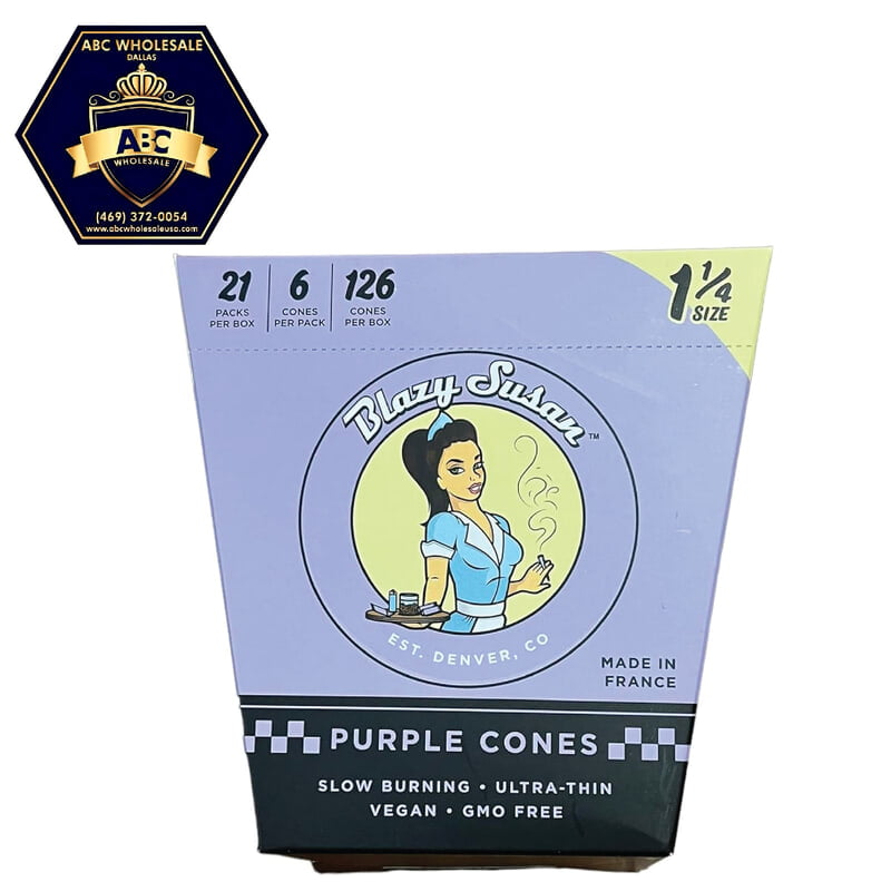 BLAZY SUSAN PURPLE 1 1/4 SIZE 6PK CONE