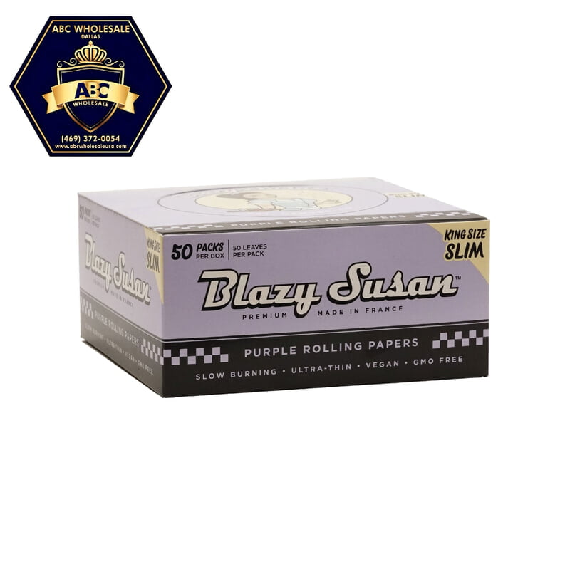 BLAZY SUSAN PURPLE KING SIZE SLIM ROLLING PAPER 50PK