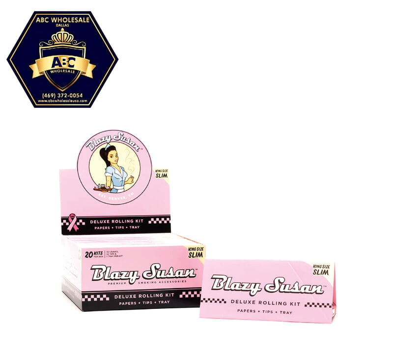 BLAZY SUSAN PINK KING SIZE SLIM DELUX ROLLING KIT 20 PK KIT BOX