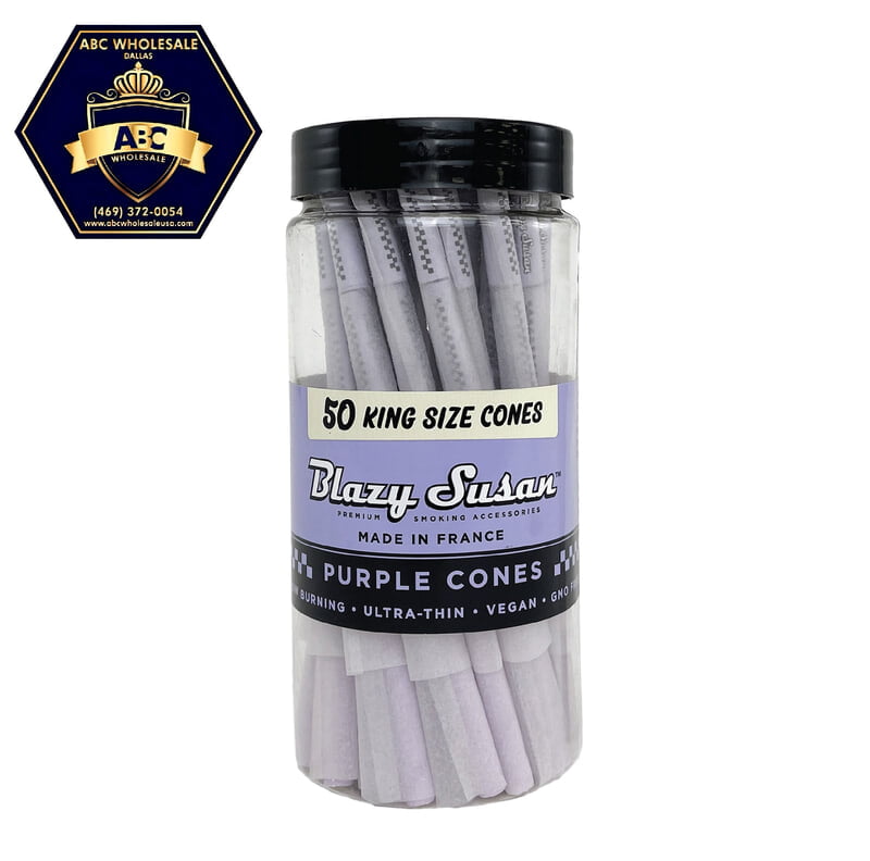 BLAZY SUSAN PURPLE  KING SIZE CONE 50CT JAR