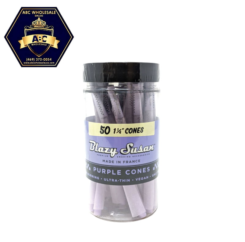 BLAZY SUSAN PURPLE 1 1/4 CONE 50CT JAR