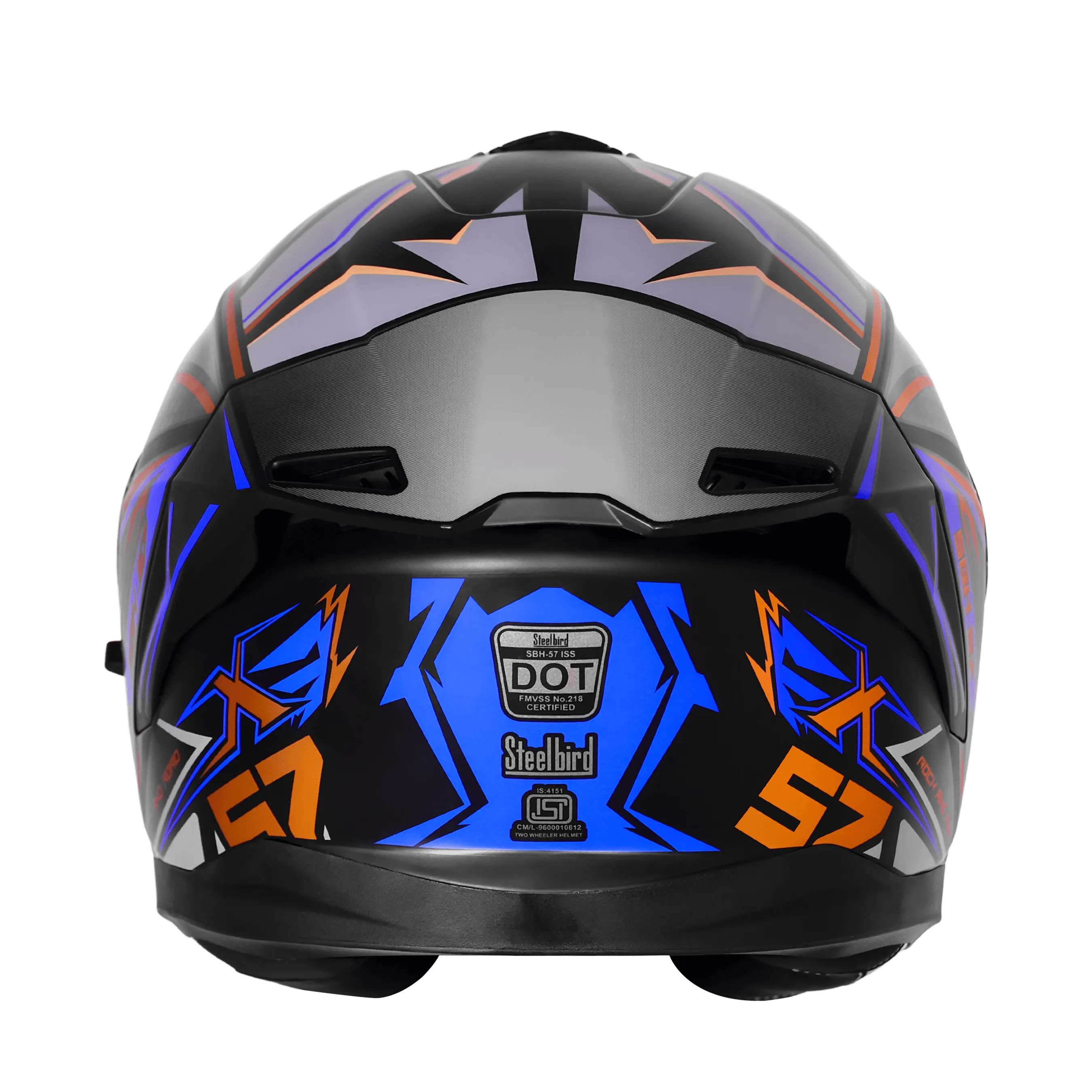 STEELBIRD SBH-57 ISS FIGHTER F12 MATT BLACK/BLUE/GOLDEN FOIL C/V 580 MM WITH EXTRA CHROME VISOR STEELBIRD SBH-57 ISS FIGHTER F12 MATT BLACK/BLUE/GOLDEN FOIL C/V 580 MM WITH EXTRA CHROME VISOR