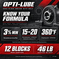 Opti-Lube Soda Block Grease with Moly - 1 Carton of 12 Blocks - Approx. 46 lbs. Opti-Lube Soda Block Grease with Moly - 1 Carton of 12 Blocks - Approx. 46 lbs.