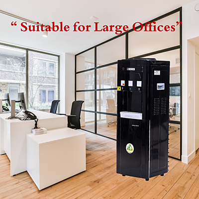 Suitable for Large Offices: Blue Star BWD3FMRGA- Black Water dispenser with Cooling Cabinet