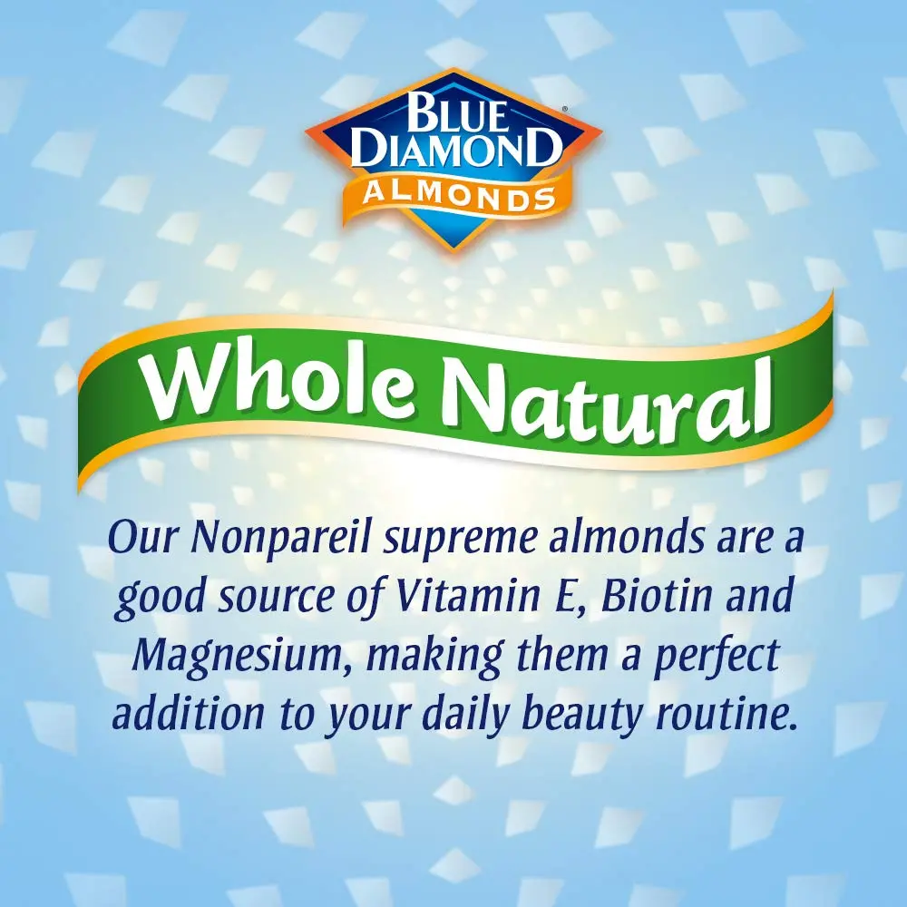 Blue Diamond Almonds Whole Natural Raw Snack Nuts, 100 Calorie Travel Bags, 32 count