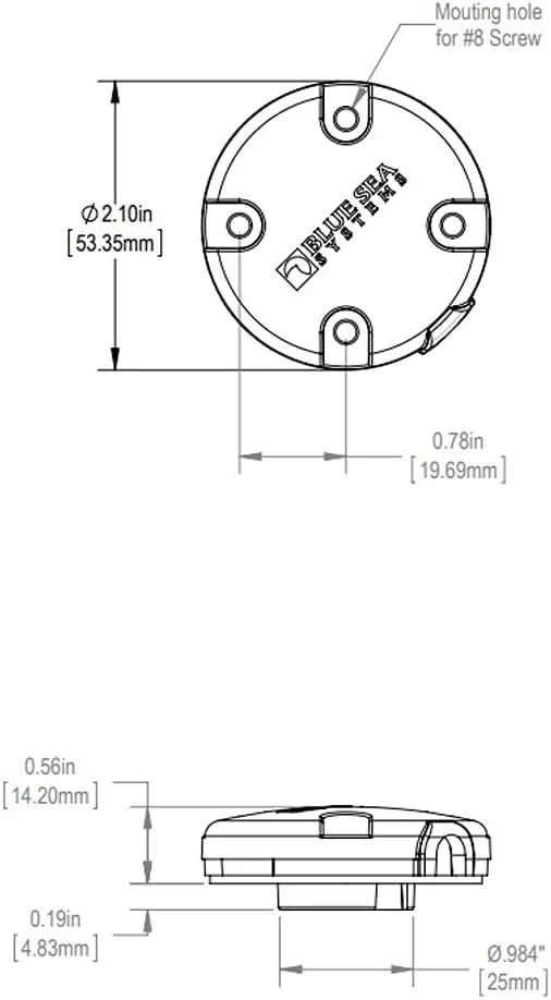 Blue Sea Systems 1007 Side Entry CableClam, White