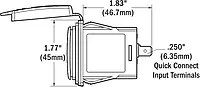 Blue Sea Systems 1038 48V 4A Contura Switch Mount Dual USB Charger, Grey