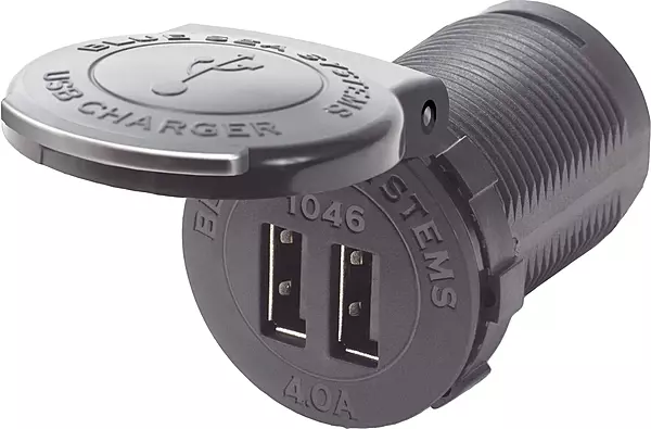 Blue Sea Systems 1046 48V 4A Socket Mount Dual USB Charger