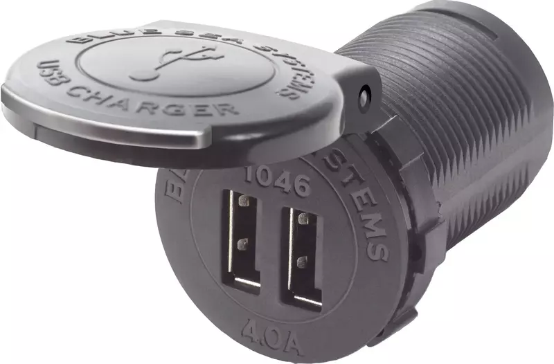 Blue Sea Systems 1046 48V 4A Socket Mount Dual USB Charger