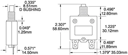 Blue Sea Systems 7050 Circuit Breaker Push-Button 3A, Beige