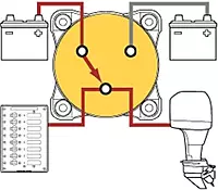 Blue Sea Systems 11003 HD-Series Heavy Duty 3 Position Selector Battery Switch with AFD, Beige
