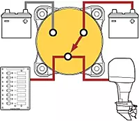 Blue Sea Systems 11003 HD-Series Heavy Duty 3 Position Selector Battery Switch with AFD, Beige