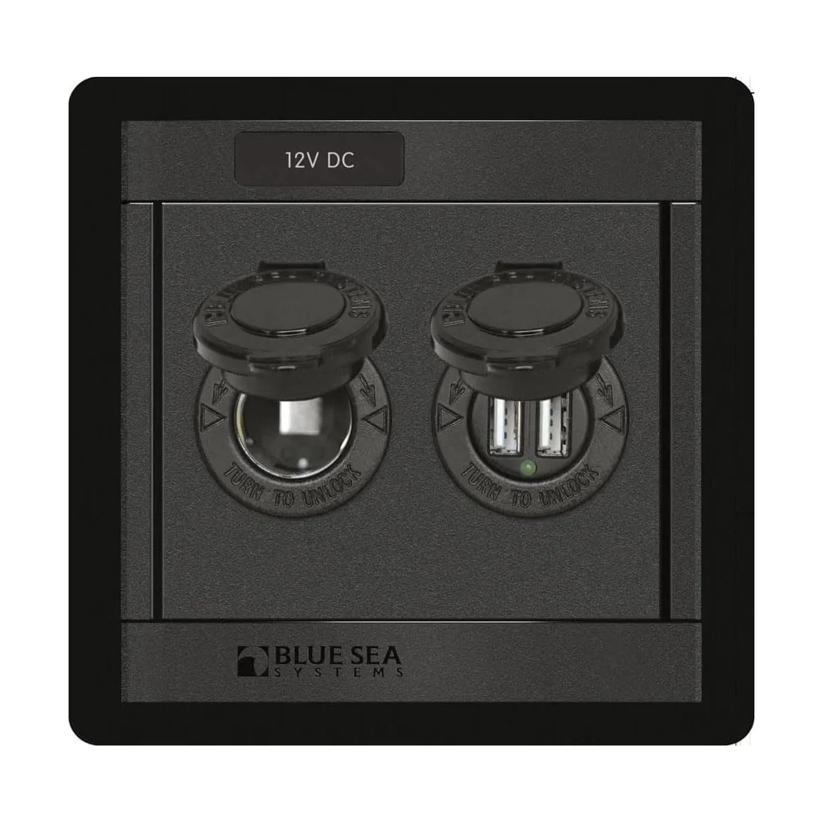 Blue Sea 1478 360 Panel - 12V DC Socket & Dual USB Charger