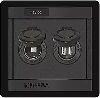 Blue Sea 1478 360 Panel - 12V DC Socket & Dual USB Charger