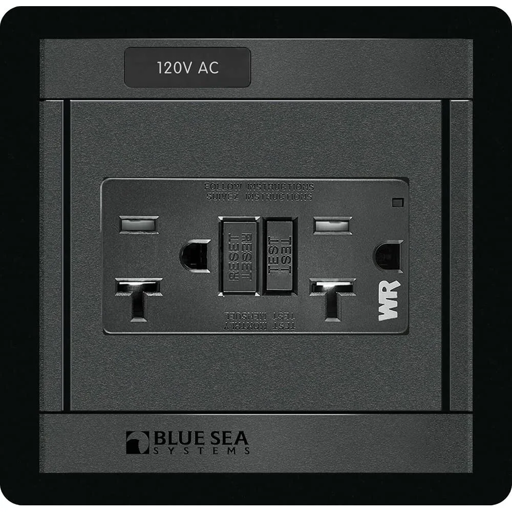 Blue Sea - 1499-BSS - Panel 360 120VAC GFCI Dual Outlet - (Pack of 1)