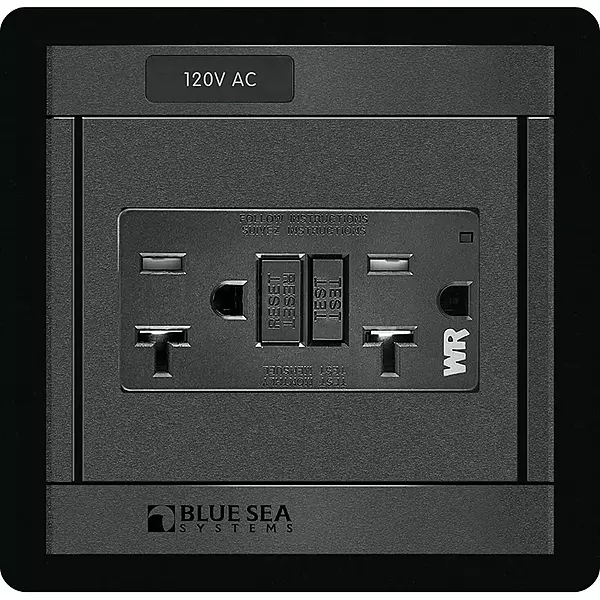 Blue Sea - 1499-BSS - Panel 360 120VAC GFCI Dual Outlet - (Pack of 1)