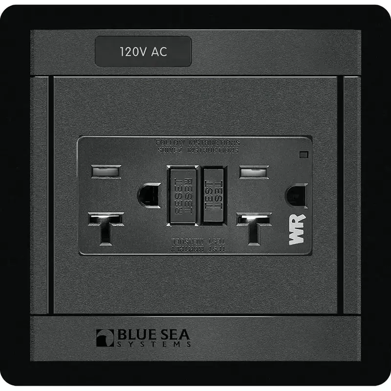 Blue Sea - 1499-BSS - Panel 360 120VAC GFCI Dual Outlet - (Pack of 1)