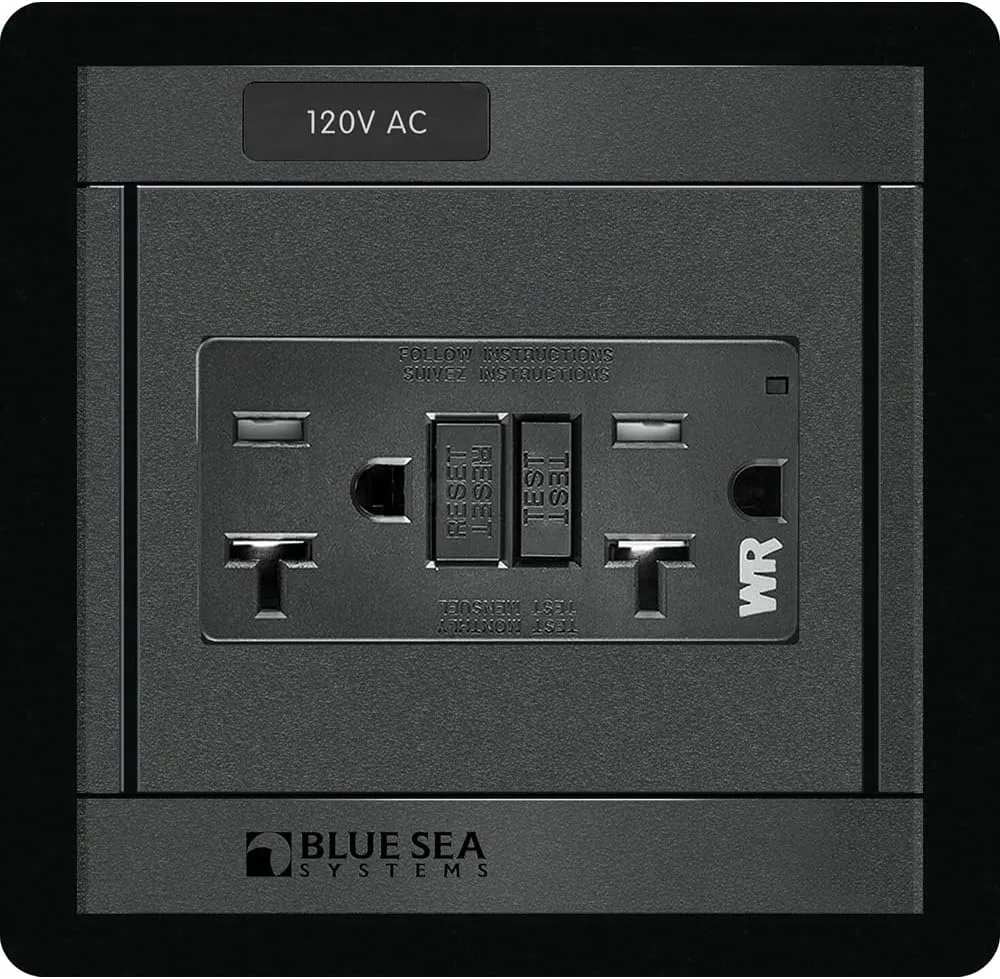 Blue Sea - 1499-BSS - Panel 360 120VAC GFCI Dual Outlet - (Pack of 1)