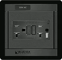 Blue Sea - 1499-BSS - Panel 360 120VAC GFCI Dual Outlet - (Pack of 1)