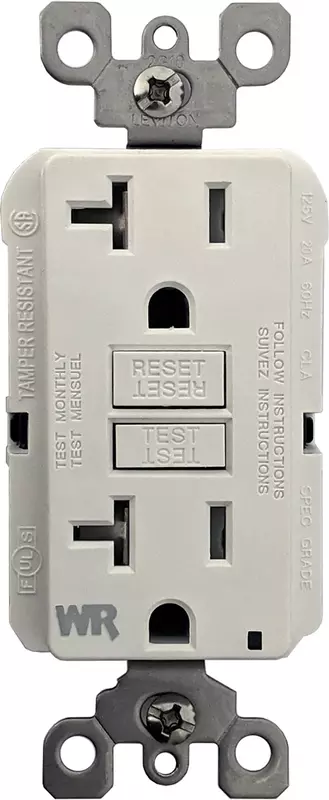 Blue Sea Systems 1698 Marine Grade Dual GFCI Receptacle, 125V AC, 20A, White