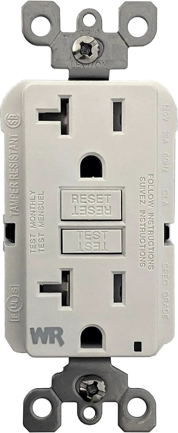 Blue Sea Systems 1698 Marine Grade Dual GFCI Receptacle, 125V AC, 20A, White