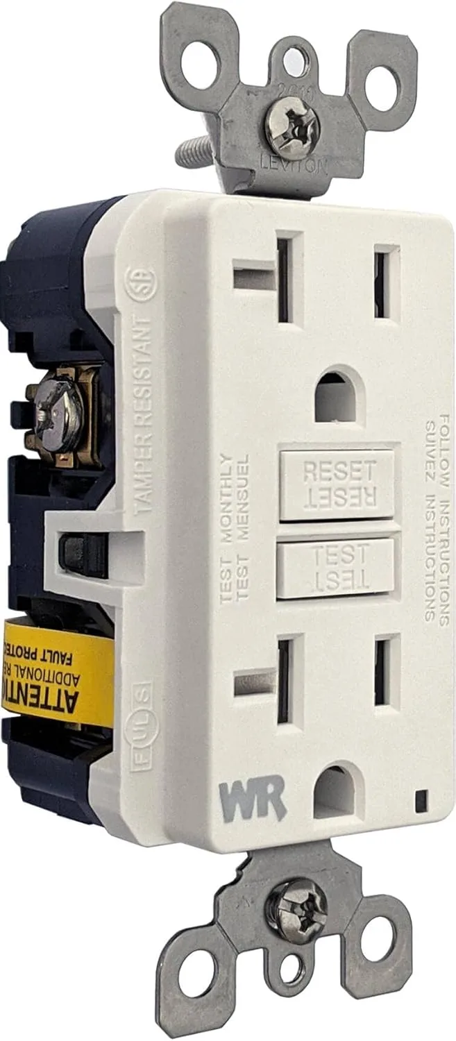 Blue Sea Systems 1698 Marine Grade Dual GFCI Receptacle, 125V AC, 20A, White