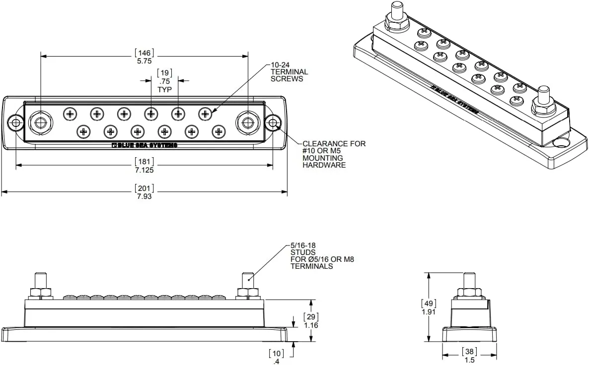 Blue Sea Systems BusBar Family (Common, Mini, Maxi) & Covers