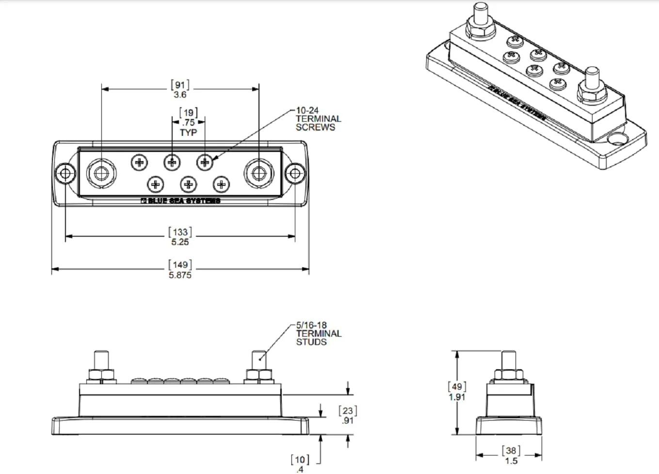 Blue Sea Systems BusBar Family (Common, Mini, Maxi) & Covers