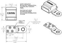 Blue Sea Systems 2340 Battery Terminal Mount Tin-plated Copper BusBars, Positive and Negative with 4 x 10-24" Stainless