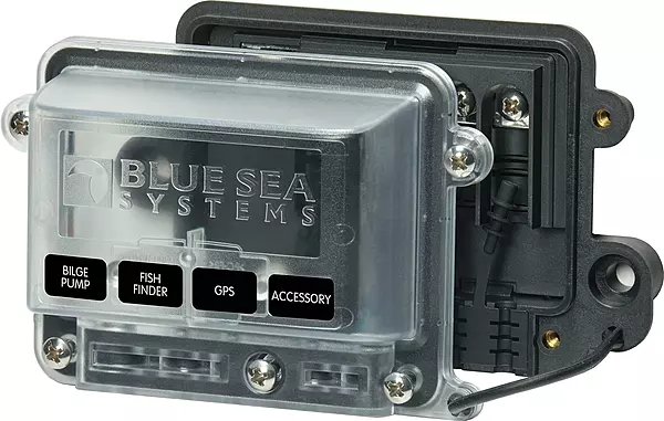 Blue Sea Systems 2356 Water-Resistant 4 Gang BusBar with Cover, Black