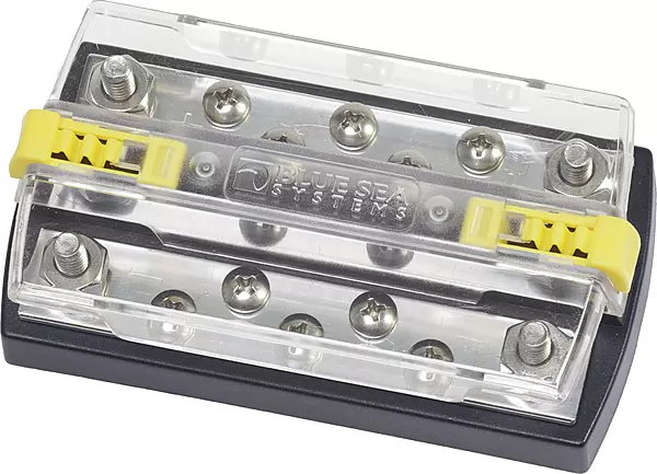 Blue Sea 2722 DualBus Plus 1/4" Stud, 5 x 10-32 Screw Terminal
